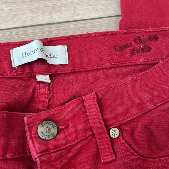 [Henry & Belle] Super Skinny Ankle Jean in Red - Picture 6 of 7